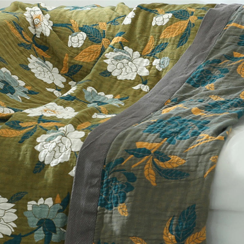 Ownkoti Olive Flower Printed Cotton Quilt - image 2