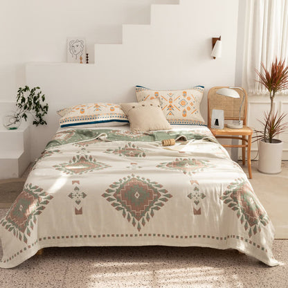 Bohemian Geometric Cotton Gauze Quilt