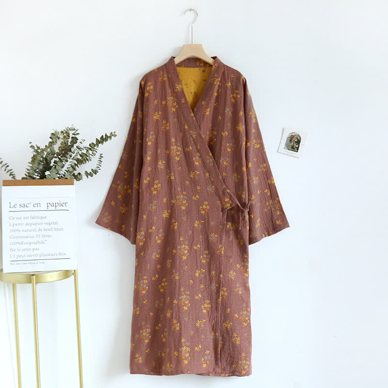 Floral Cotton Comfy Loose Bathrobe Pajama