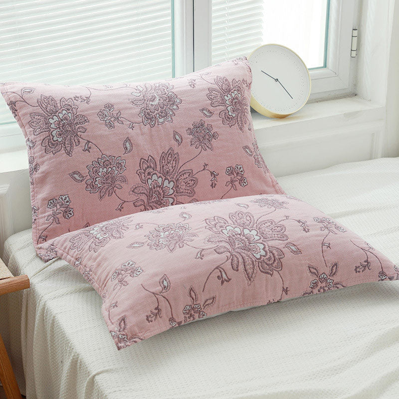 Boho Flower Cotton Double-Side Pillow Towel (2PCS)