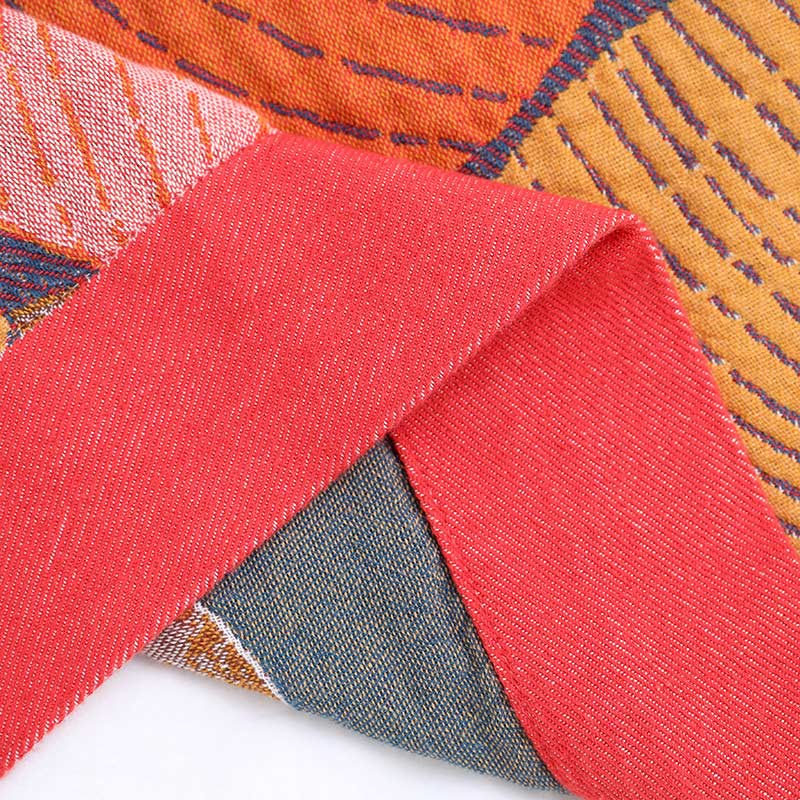 Colorful Persimmon Cotton Gauze Reversible Quilt - image 8