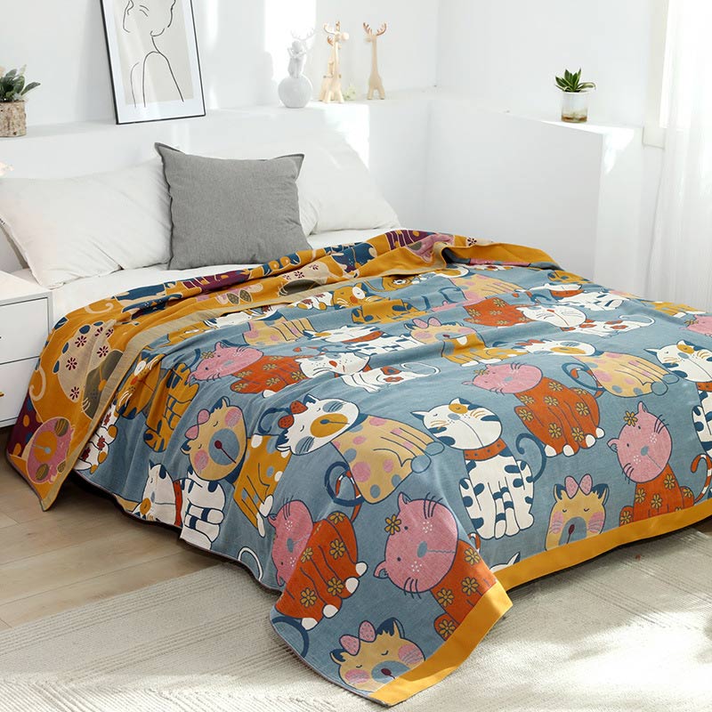 Ownkoti Cute Animal Cartoon Reversible Cotton Quilt