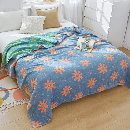 Cute Flowers Cotton Breathable Reversible Quilt