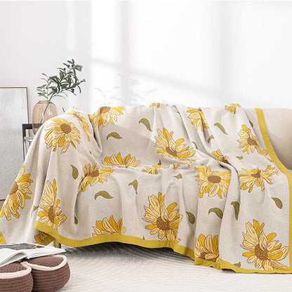 Rural Sunflower Cotton Gauze Soft Quilt