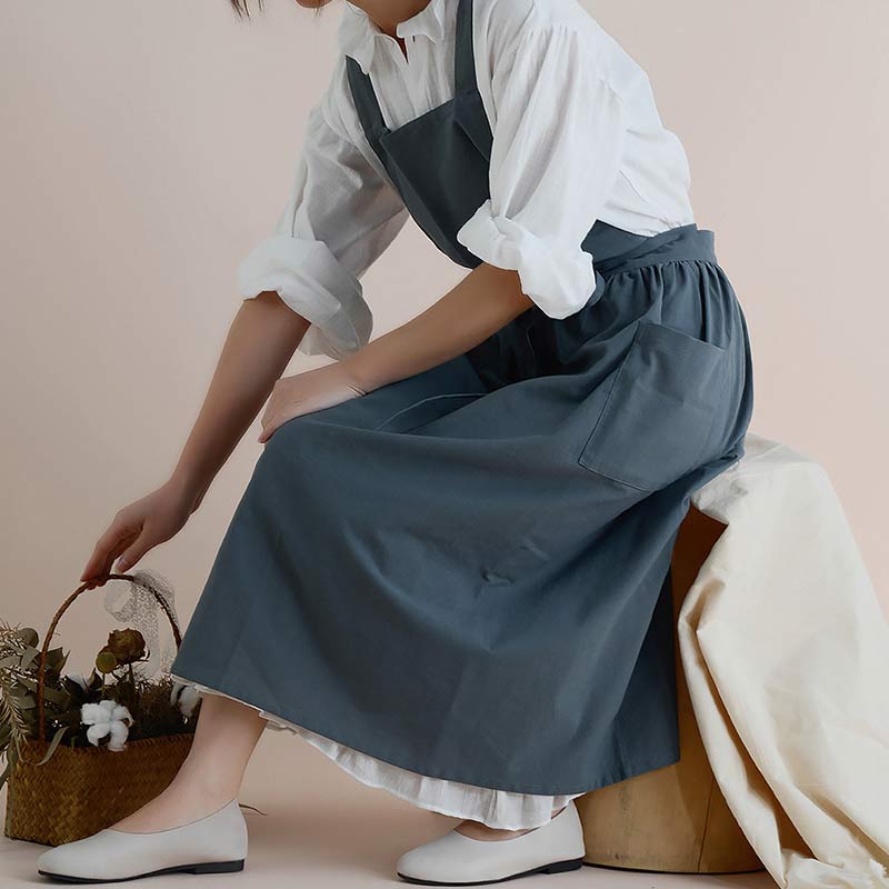 Ownkoti Cotton Apron Waterproof Apron With Pockets