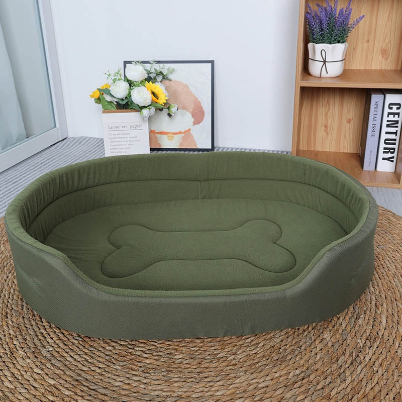 Solid Color Comfy Rectangle Pet Bed