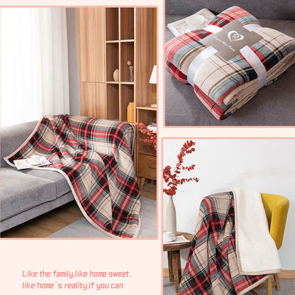 Ownkoti Classic Christmas Plaid Thick Throw Blanket