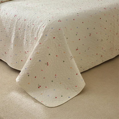 Colorful Heart & Cherry Cotton Quilted Bedding