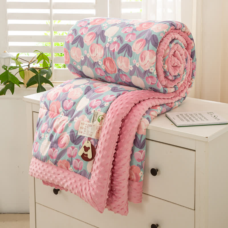 Pink Tulip Soft Pure Cotton Quilt