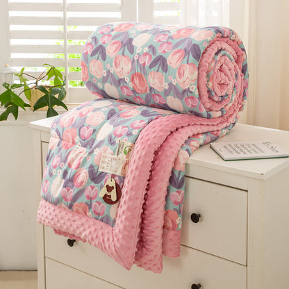 Pink Tulip Soft Pure Cotton Quilt