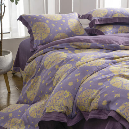 Cotton Gauze Luxurious Floral Bedding Set(4PCS)