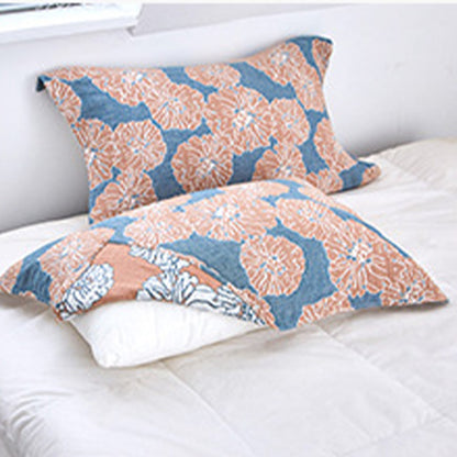 Ownkoti Flower Printed Cotton Decorative Pillow Towel (2PCS)