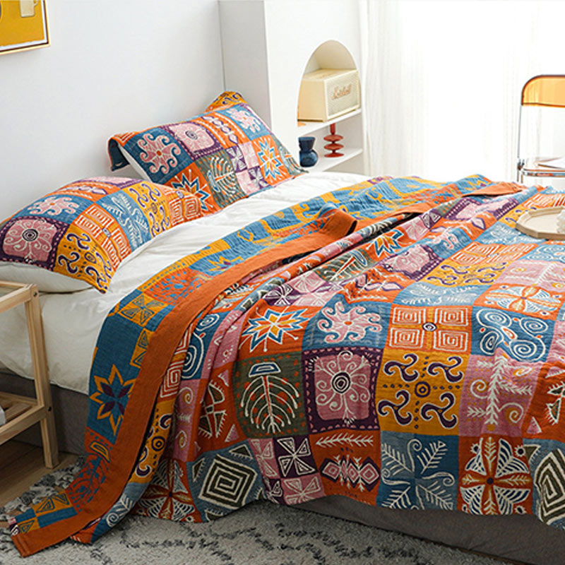 Bohemian Patchwork Reversible Cotton Quilt