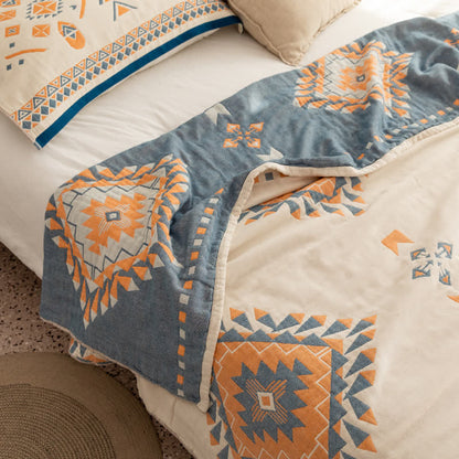 Bohemian Geometric Cotton Gauze Quilt