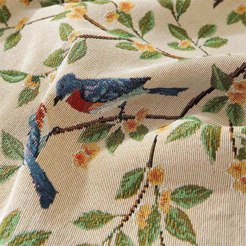 Rural Style Bird & Floral Soft Sofa Cover