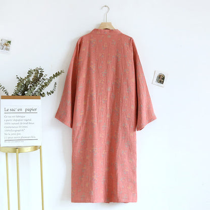 Floral Cotton Comfy Loose Bathrobe Pajama