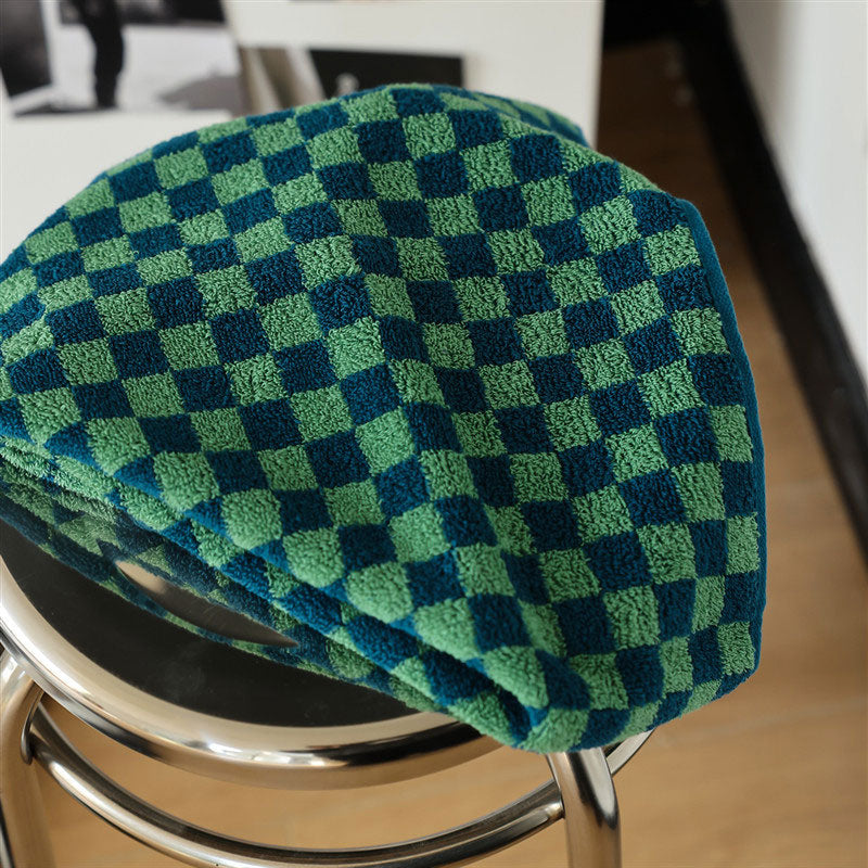 Retro Checkerboard Breathable Cotton Towel