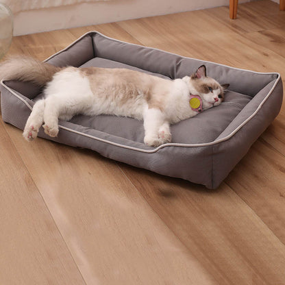 Simple Soft Fluffy Rectangle Pet Bed