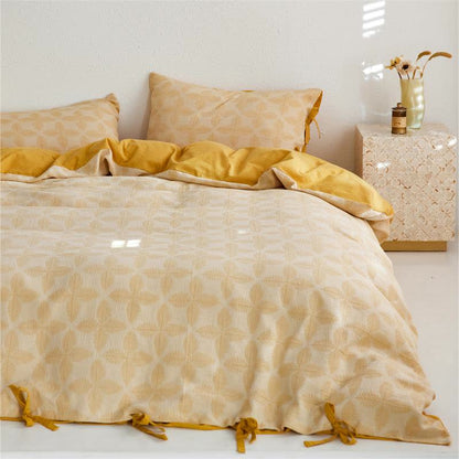 Jacquard Tie Cotton Gauze Bedding Set (4PCS)