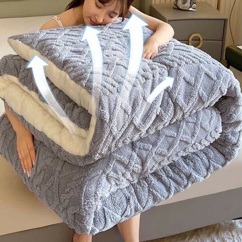 Jacquard Solid Color Comfy Fluffy Blanket