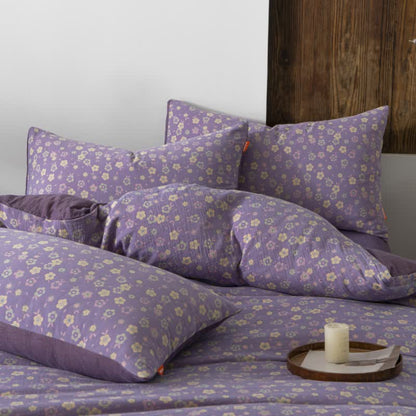 Elegant Floral Cotton Gauze Bedding Set(4PCS)