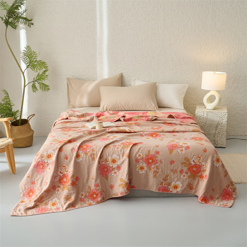 Pure Cotton Gauze Breathable Floral Quilt