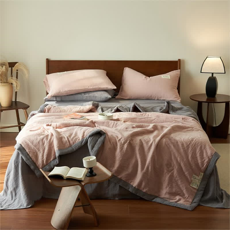 Solid Color Double Layer Gauze Soft Bedding