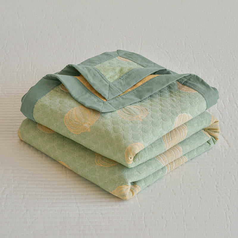 Elegant Pumpkin Cotton Gauze Summer Quilt