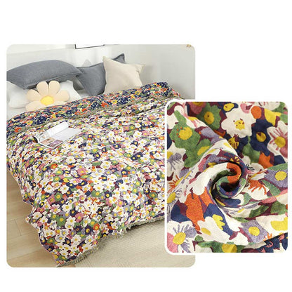 Ownkoti Rustic Flower Reversible Cotton Soft Quilt