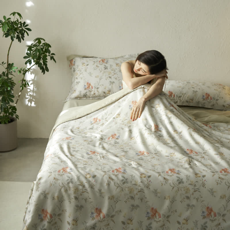 Lyocell Fiber Floral Lightweight Summer Bedding