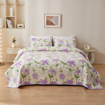 Quilted Pure Cotton Rural Lily Bedding