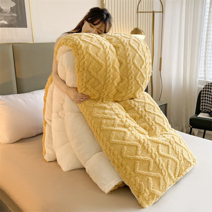 Jacquard Solid Color Comfy Fluffy Blanket