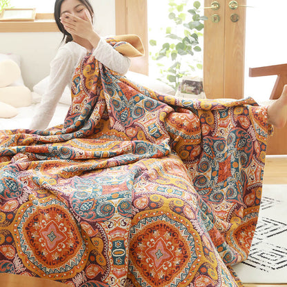 Dark Orange Comfy Reversible Cotton Quilt