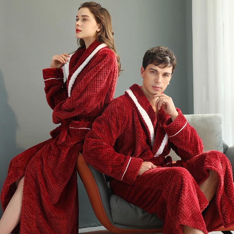 Thick Fleece Pajama Comfy Bathrobe