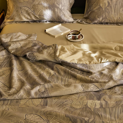 Luxurious Retro Leaf Lyocell Fiber Bedding