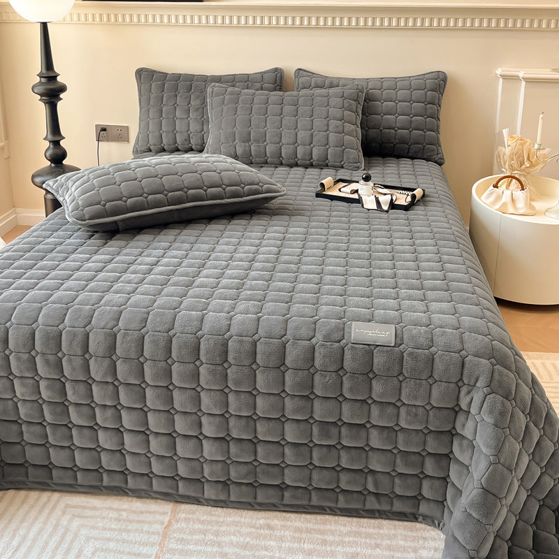 Modern Style Square Texture Soft Coverlet