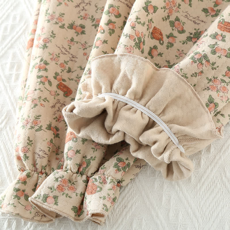 Vintage Rose Garden Cotton Loungewear Set