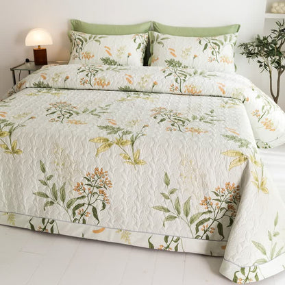 Pure Cotton Elegant Floral Quilted Bedding