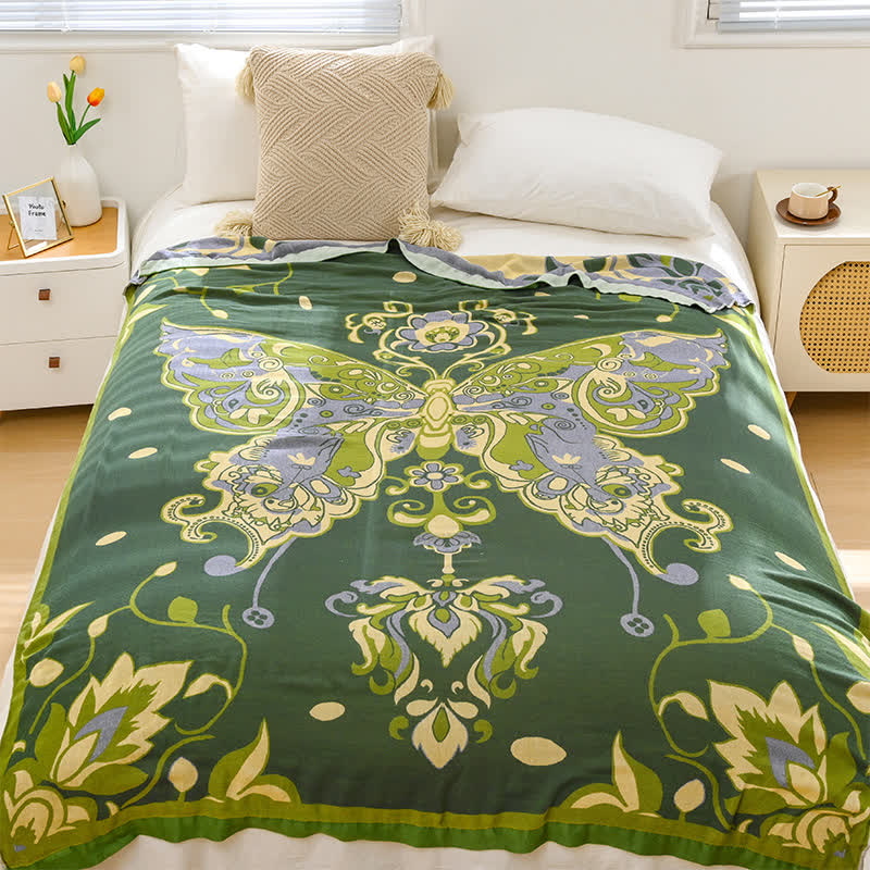 Vintage Butterfly Bamboo Fiber Breathable Blanket