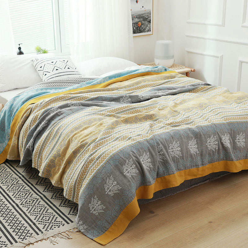 Ownkoti Cotton Wheat Ear Print Reversible Quilt