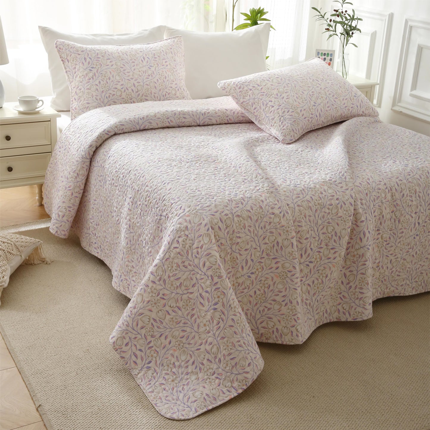 Cotton Floral Quilted Summer Bedding