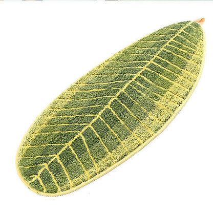 Ownkoti Green Banana Leaf Soft Door Rug