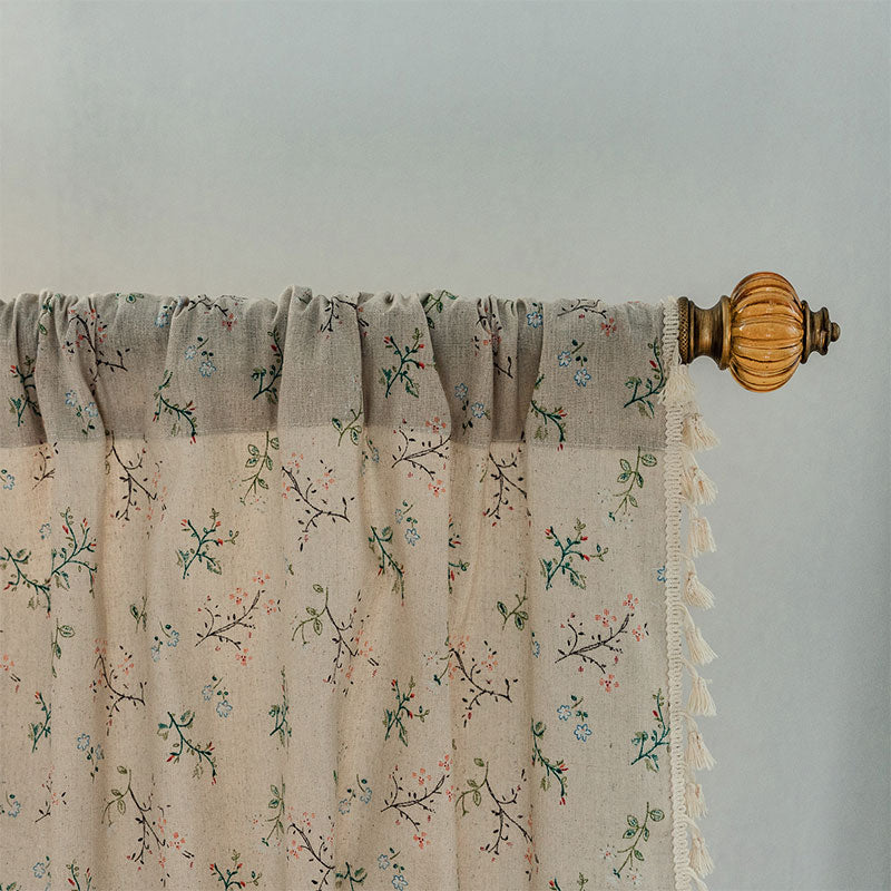 Countryside Style Floral Light Filtering Curtain