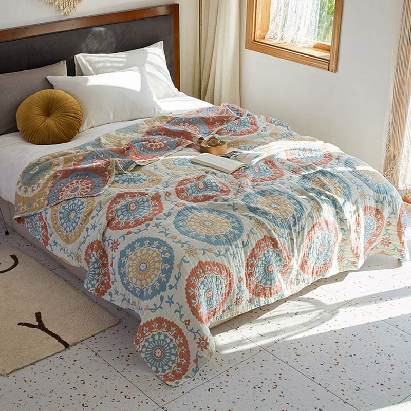 Circle Pattern Cotton Double-Side Quilt