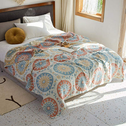 Circle Pattern Cotton Double-Side Quilt