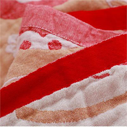 Cat Breathable Cotton Gauze Reversible Quilt