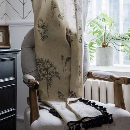 Pastoral Flower Curtain with Tassel