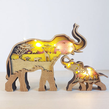 Ownkoti Creative Forest Animal Decoration - Elephant Family