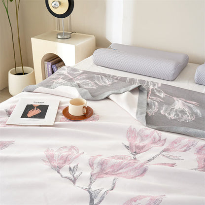 Elegant Floral Lyocell Fiber Gauze Quilt