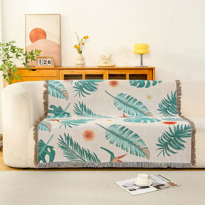 Pastoral Style Banana Leaf Sofa Blanket